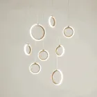 Lustre suspenso de metal pintado de ouro com 8 luzes LED - cedro Viadurini