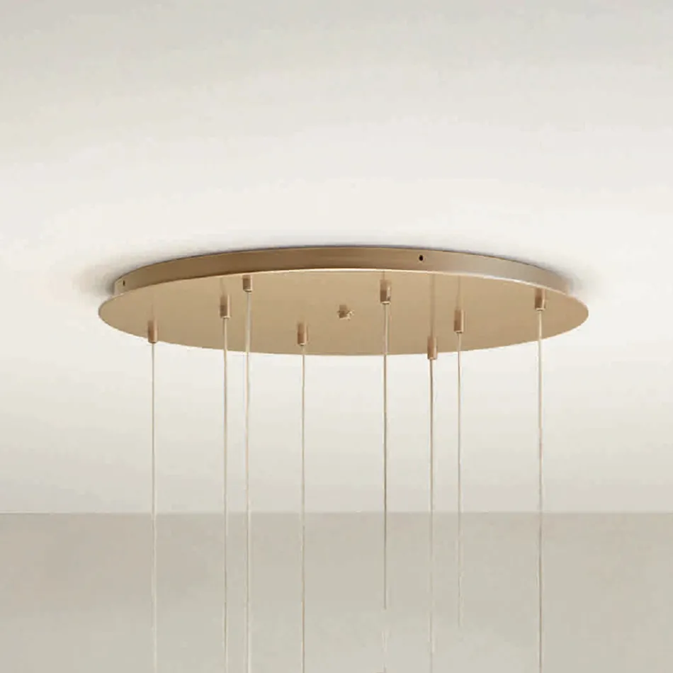 Lustre suspenso de metal pintado de ouro com 8 luzes LED - cedro Viadurini