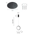 Lustre suspenso de metal pintado de ouro com 8 luzes LED - cedro Viadurini