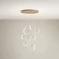 Lustre suspenso de metal pintado de ouro com 8 luzes LED - cedro