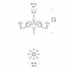 Lustre Artisan 8 Luzes em Vidro Veneza, Fabricado na Itália - Margherita Viadurini