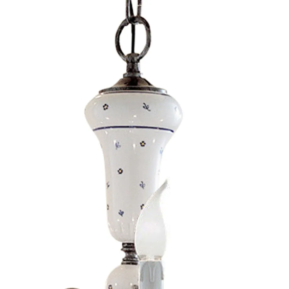 Lustre artesanal de cerâmica e latão antigo - Sanremo Viadurini