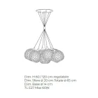 Lustre feito à mão em vidro e metal de Veneza - Bolle Balloton Viadurini