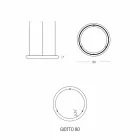 Lustre de design branco com roseta de metal feito na Itália - Slide Giotto Viadurini