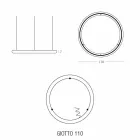 Lustre de design branco com roseta de metal feito na Itália - Slide Giotto Viadurini