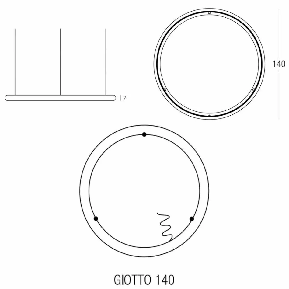Lustre de design branco com roseta de metal feito na Itália - Slide Giotto Viadurini