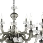 Lustre Clássico 12 Luzes em Vidro Artesanal de Luxo Italiano - Salina Viadurini