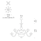 Candelabro Clássico 12 Luzes em Vidro Veneziano Feito na Itália - Foscarino Viadurini