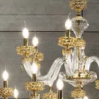 Lustre Clássico 30 Luzes em Vidro Artesanal de Luxo Italiano - Salina Viadurini