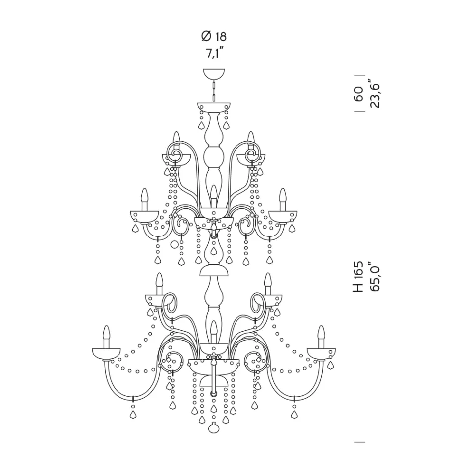 Clássico lustre 36 luzes em vidro de Veneza feito na Itália - florentino Viadurini