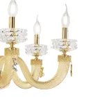 Candelabro Clássico de 6 Luzes em Vidro Artesanal de Luxo Italiano - Salina Viadurini