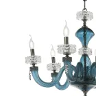 Candelabro Clássico de 6 Luzes em Vidro Artesanal de Luxo Italiano - Salina Viadurini