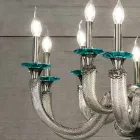 Candelabro Clássico 8 Luzes em Vidro Artesanal e Cristais - Magrena Viadurini