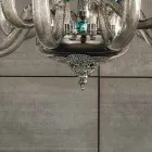 Candelabro Clássico 8 Luzes em Vidro Artesanal e Cristais - Magrena Viadurini