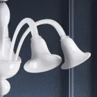 Lustre clássico artesanal em vidro veneziano branco soprado - Elsa Viadurini