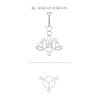 Lustre clássico artesanal em vidro veneziano branco soprado - Elsa Viadurini