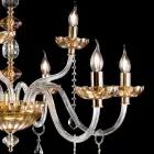 Candelabro desgin clássico com 9 luzes de vidro e cinzel Belle Viadurini