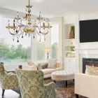 Candelabro desgin clássico com 9 luzes de vidro e cinzel Belle Viadurini