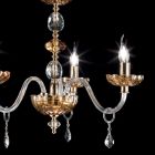 Lustre de cristal clássico com 3 luzes Belle, made in Italy Viadurini