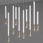 Lustre com 10 Luzes LED em Metal Pintado e Cabos Ajustáveis - Larch Viadurini