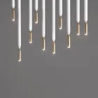 Lustre com 10 Luzes LED em Metal Pintado e Cabos Ajustáveis - Larch Viadurini