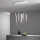 Lustre com 10 Luzes LED em Metal Pintado e Cabos Ajustáveis - Larch Viadurini