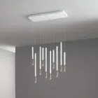 Lustre com 10 Luzes LED em Metal Pintado e Cabos Ajustáveis - Larch Viadurini
