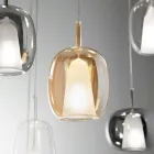 Lustre com 12 Luzes em Vidro e Arame Transparente Fabricado na Itália - Trilly Viadurini