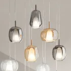 Lustre com 12 Luzes em Vidro e Arame Transparente Fabricado na Itália - Trilly Viadurini