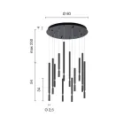 Lustre com 12 Luzes LED em Metal Pintado e Cabos Ajustáveis - Larch Viadurini