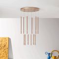 Lustre com 12 Luzes LED em Metal Pintado e Cabos Ajustáveis - Larch