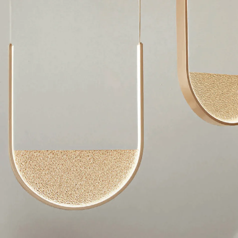 Lustre com 2 LEDs com Encaixe Removível em Vidro Granulado - Catalpa Viadurini