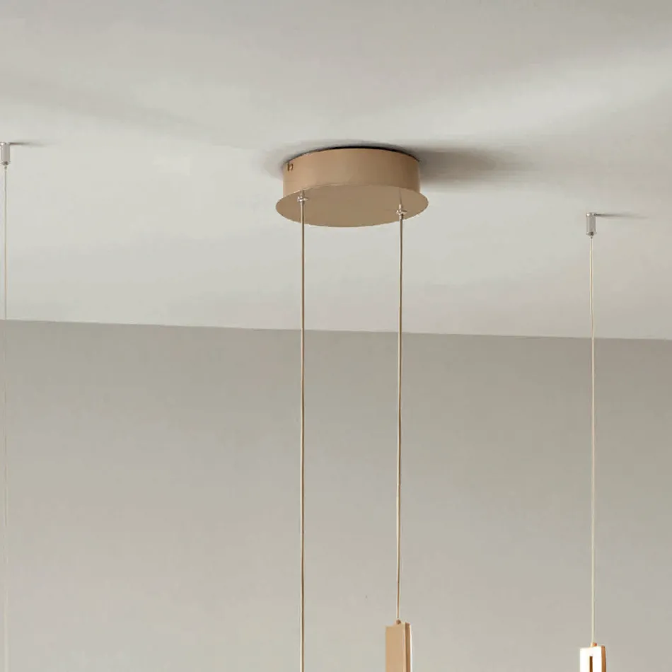 Lustre com 2 LEDs com Encaixe Removível em Vidro Granulado - Catalpa Viadurini