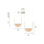 Lustre com 2 LEDs com Encaixe Removível em Vidro Granulado - Catalpa Viadurini