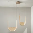 Lustre com 2 LEDs com Encaixe Removível em Vidro Granulado - Catalpa Viadurini