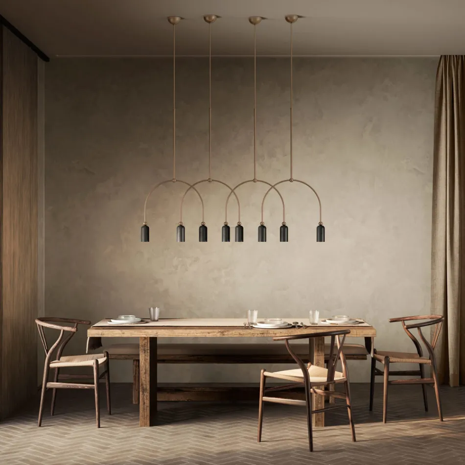 Lustre com 2 Luzes em Diferentes Acabamentos Fabricado na Itália - Senhora Viadurini