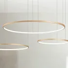 Lustre com 2 ou 3 Luzes LED Roronde Horizontais em Metal Pintado - Mulberry Viadurini