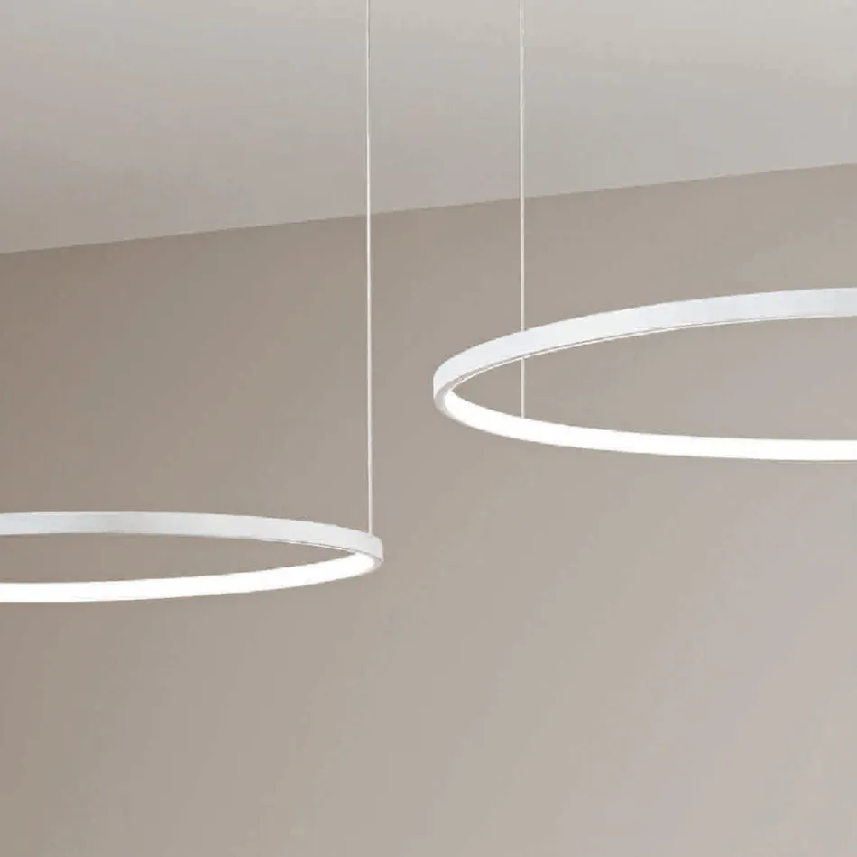 Lustre com 2 ou 3 Luzes LED Roronde Horizontais em Metal Pintado - Mulberry Viadurini