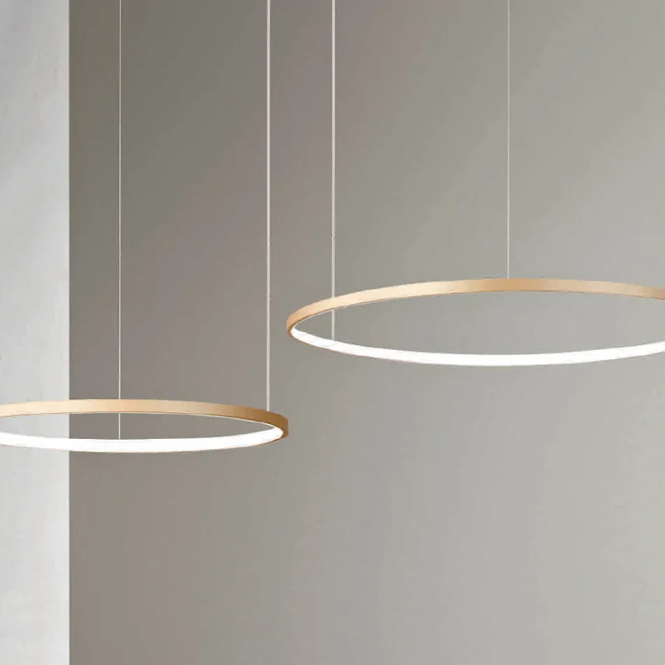 Lustre com 2 ou 3 Luzes LED Roronde Horizontais em Metal Pintado - Mulberry Viadurini