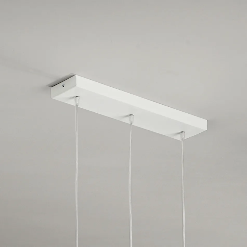 Lustre com 3 Difusores em Vidro Soprado Transparente Fabricado na Itália - Trilly Viadurini