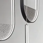 Lustre com 3 LEDs com Encaixe Removível em Vidro Granulado - Catalpa Viadurini