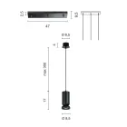 Lustre com 3 LEDs em Alumínio Lacado a Pó e Cabo Ajustável - Buxus Viadurini
