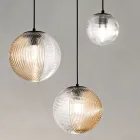 Lustre com 3 Luzes em Vidro Soprado em Forma de Esfera Fabricado na Itália - Prilla Viadurini