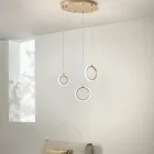 Lustre com 3 Luzes LED em Metal Pintado e Vidro Opcional - Cedro Viadurini