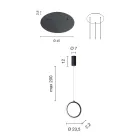 Lustre com 3 Luzes LED em Metal Pintado e Vidro Opcional - Cedro Viadurini