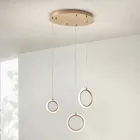 Lustre com 3 Luzes LED em Metal Pintado e Vidro Opcional - Cedro Viadurini