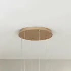 Lustre com 6 LEDs e Base Redonda em Metal Pintado Dourado - Hornbeam Viadurini