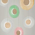 Lustre com 6 luzes LED em metal pintado e vidro graniglia colorido - Albizia Viadurini