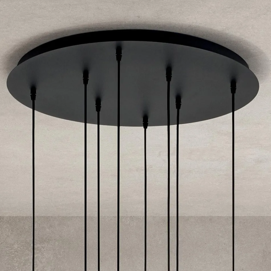 Lustre com 8 Luzes em Vidro Soprado em Forma de Esfera Fabricado na Itália - Prilla Viadurini