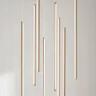 Lustre com 8 Luzes LED em Metal Pintado Dourado e Cabos Ajustáveis - Laranja Viadurini